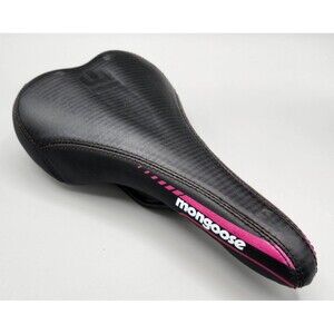 Mongoose Bicycle Bike Seat Black with Pink Striping 10.5" x 5 7/8"